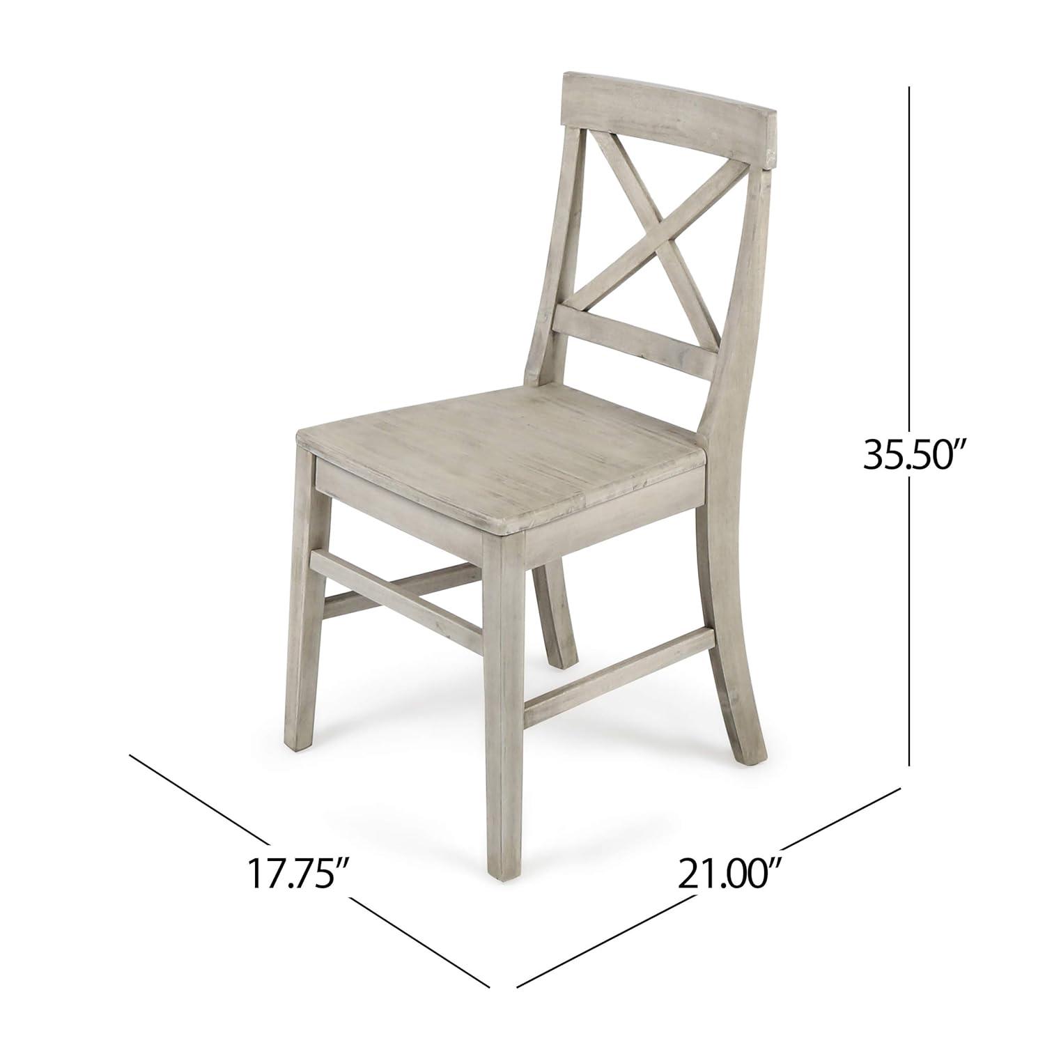 Kaniz Farmhouse Acacia Wood Dining Chairs