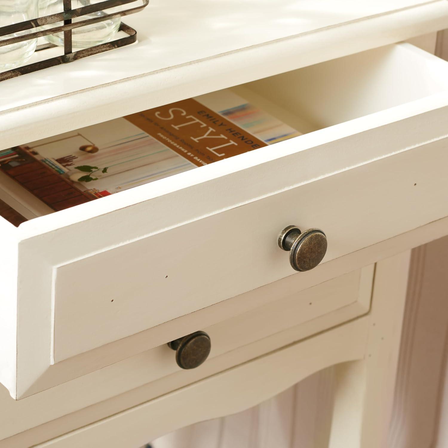 Opal 1 Drawer Accent Table - Distressed White - Safavieh.