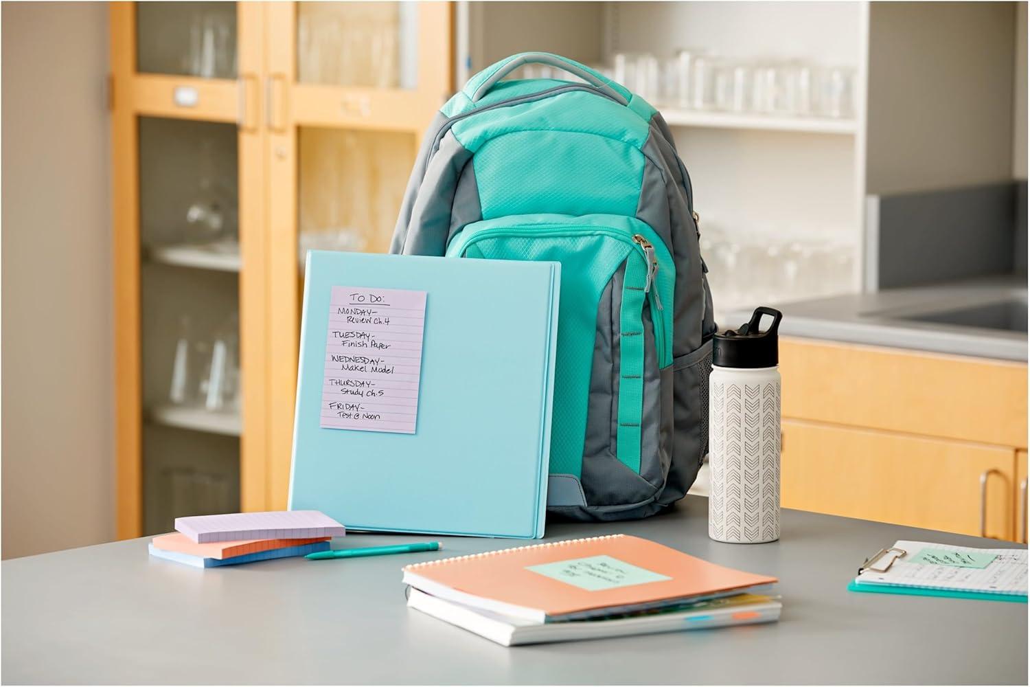 Post-it Recycled Super Sticky Notes 4"x6" Pastels: Large Unbound Multicolored Sticky Notes, 180 Sheets, 100% Recycled Paper