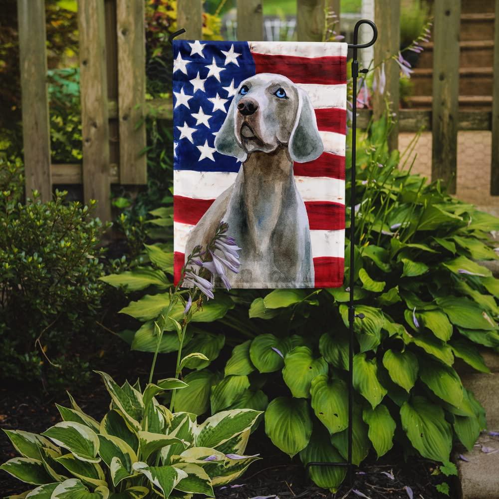 Carolines Treasures BB9674GF Weimaraner Patriotic Flag Garden Size  Small multicolor