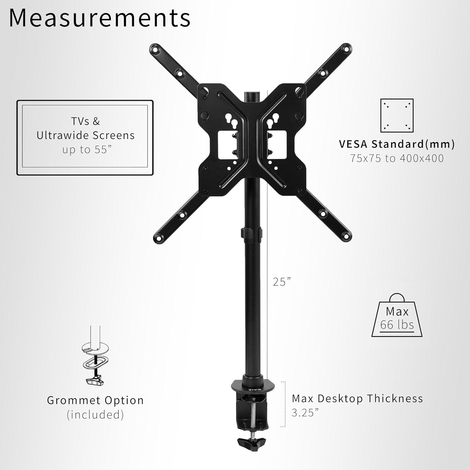 VIVO Ultrawide Screen TV Desk Mount up to 55", STAND-V155C Series