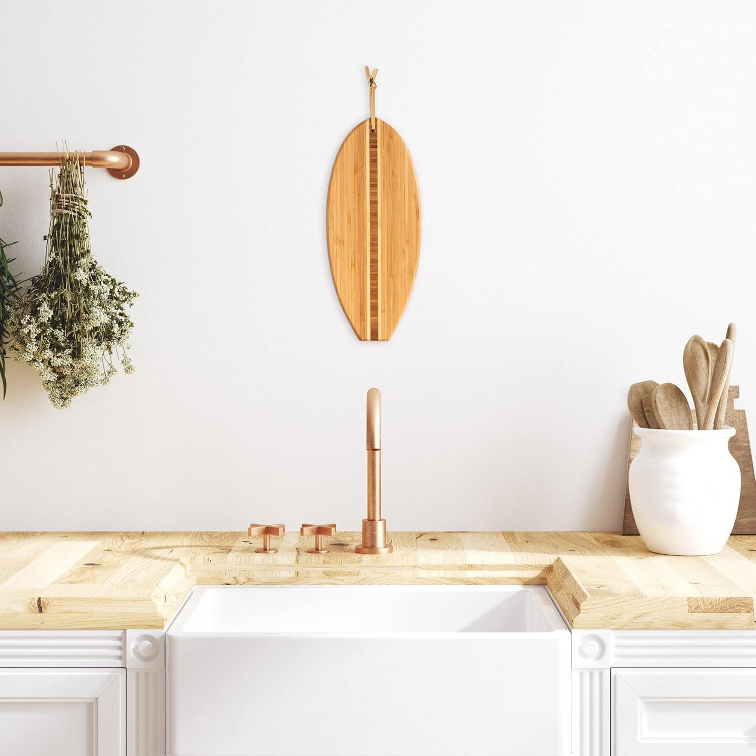 Totally Bamboo Lil' Surfer Surfboard Shaped Serving and Cutting Board