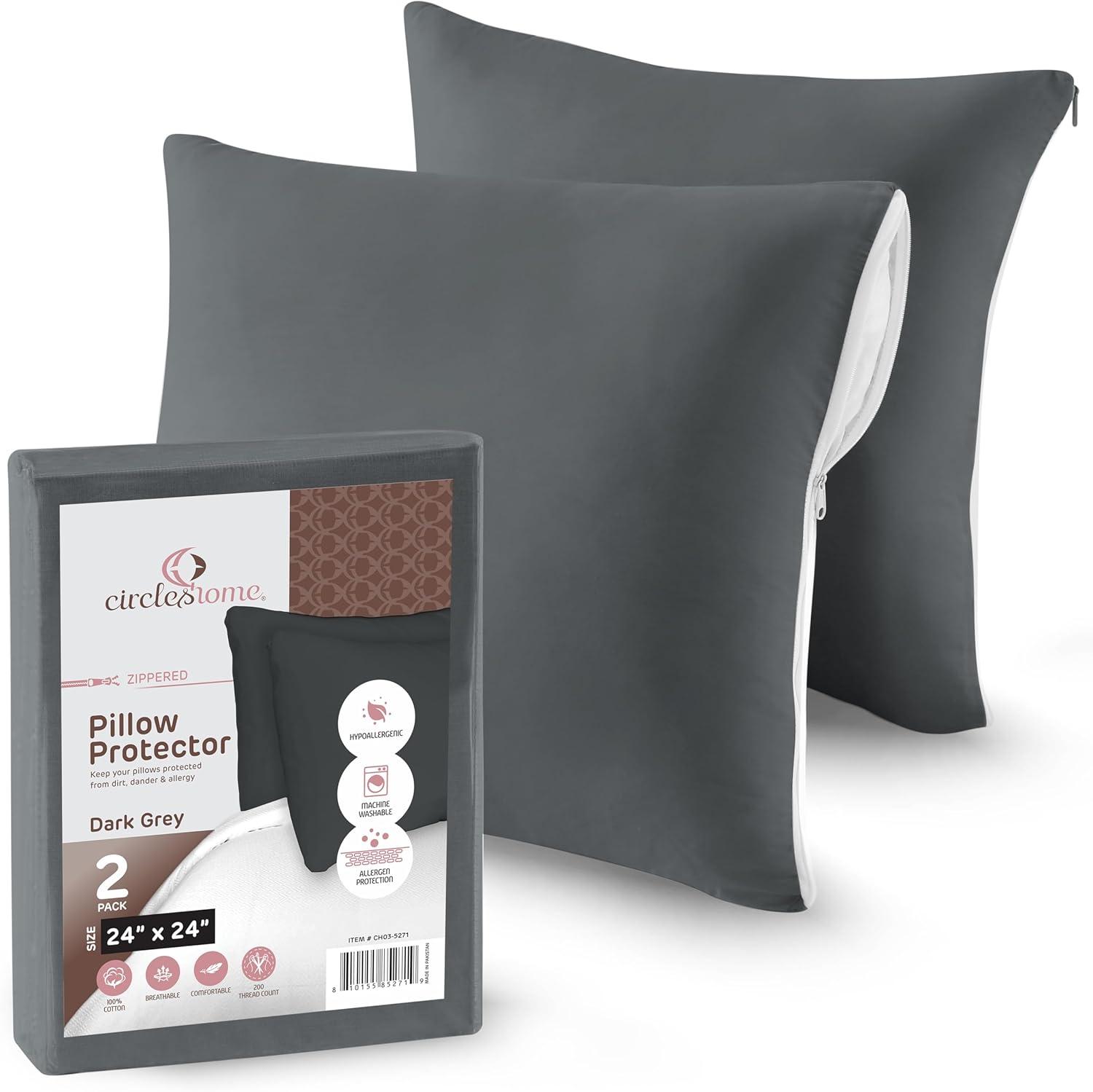 Circles Home, 100% Cotton Zippered Pillow Protector