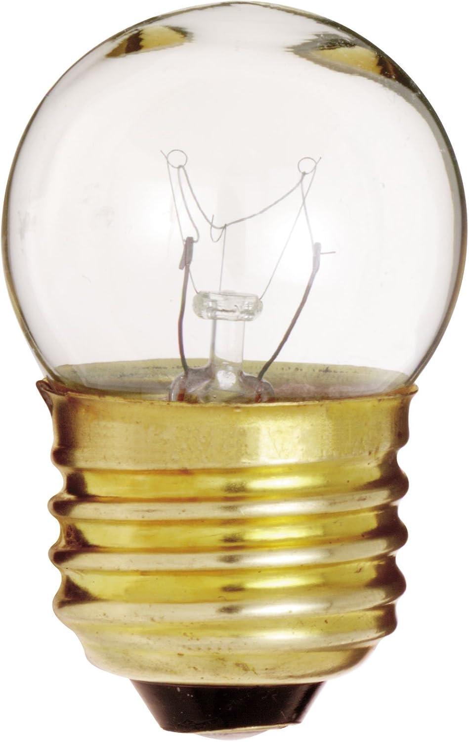 Satco Incandescent Night Light Lamp S11, 7.5 Watt, 120 Volt, Medium Base, Clear, 2,500 Average Rated Hours