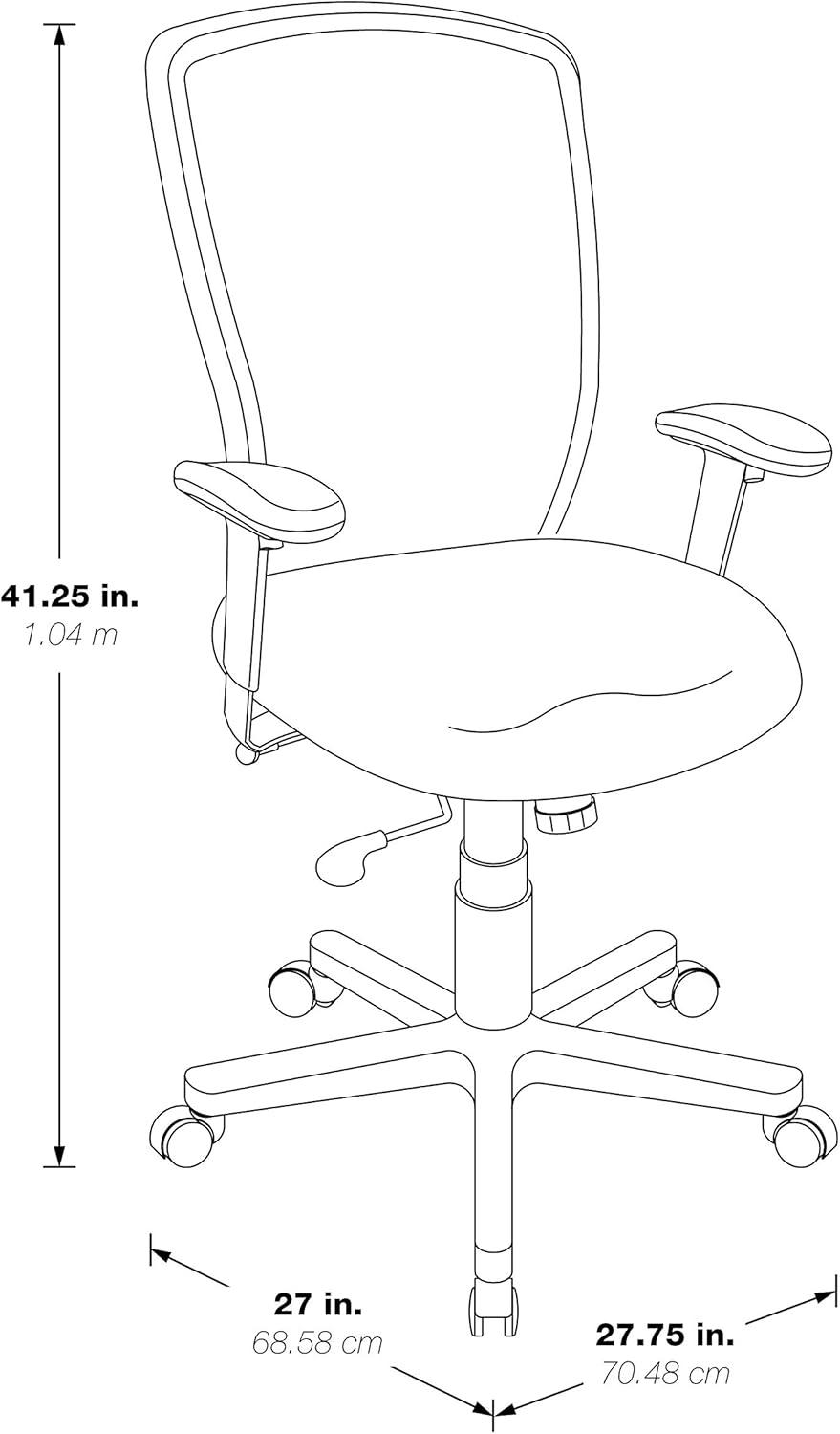 Office Star Products High-Back Managers Office Chair w/ adjustable arms icon black