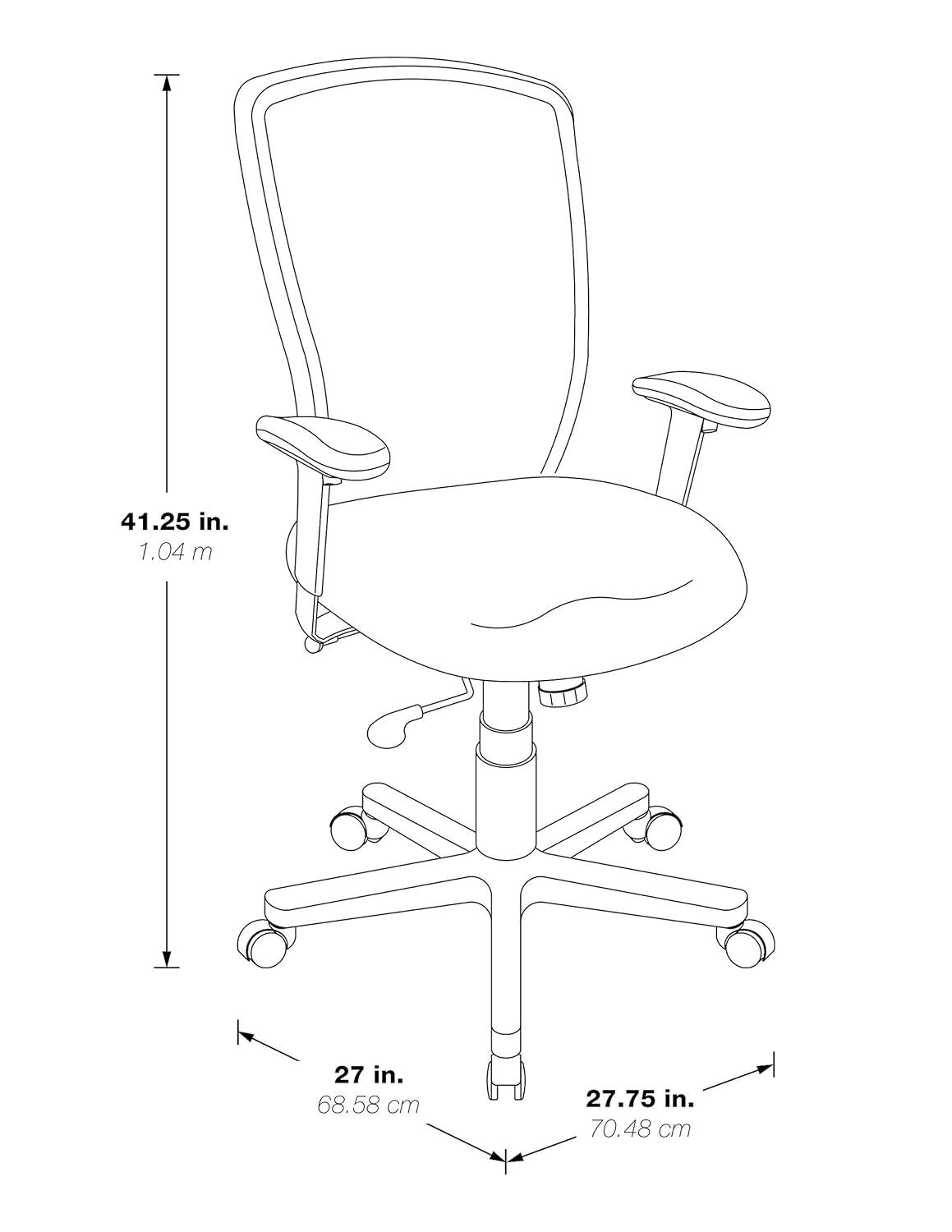 Office Star Products High-Back Managers Office Chair w/ adjustable arms icon black