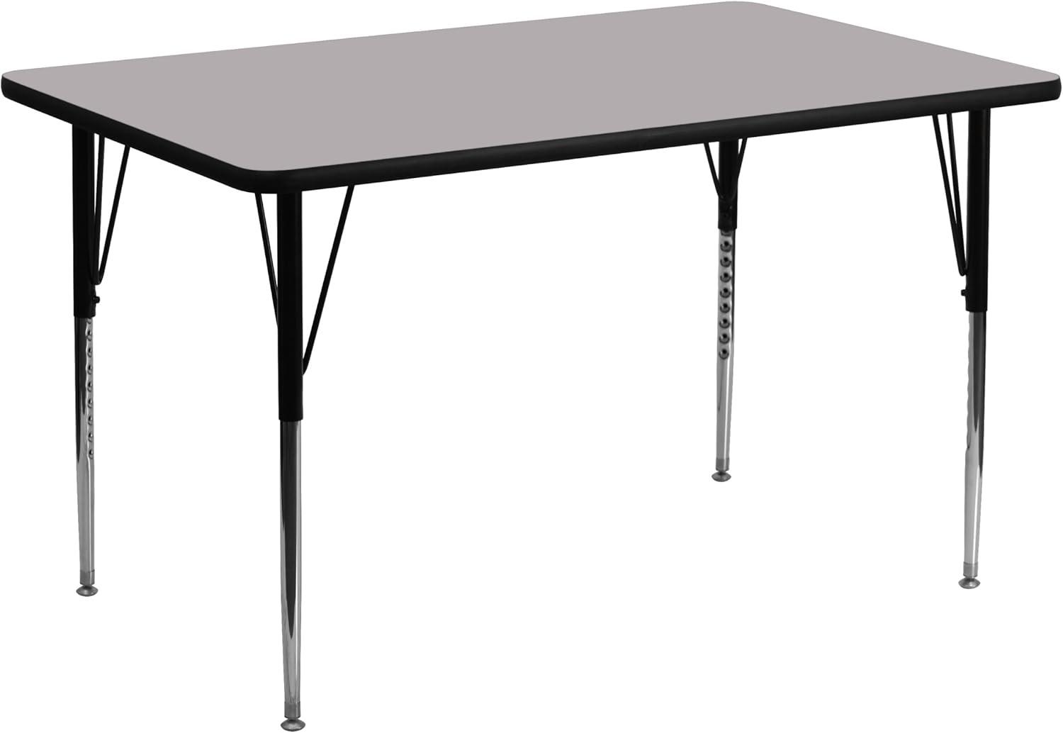 Emma and Oliver 24x48 Rectangle Laminate Adjustable Activity Table