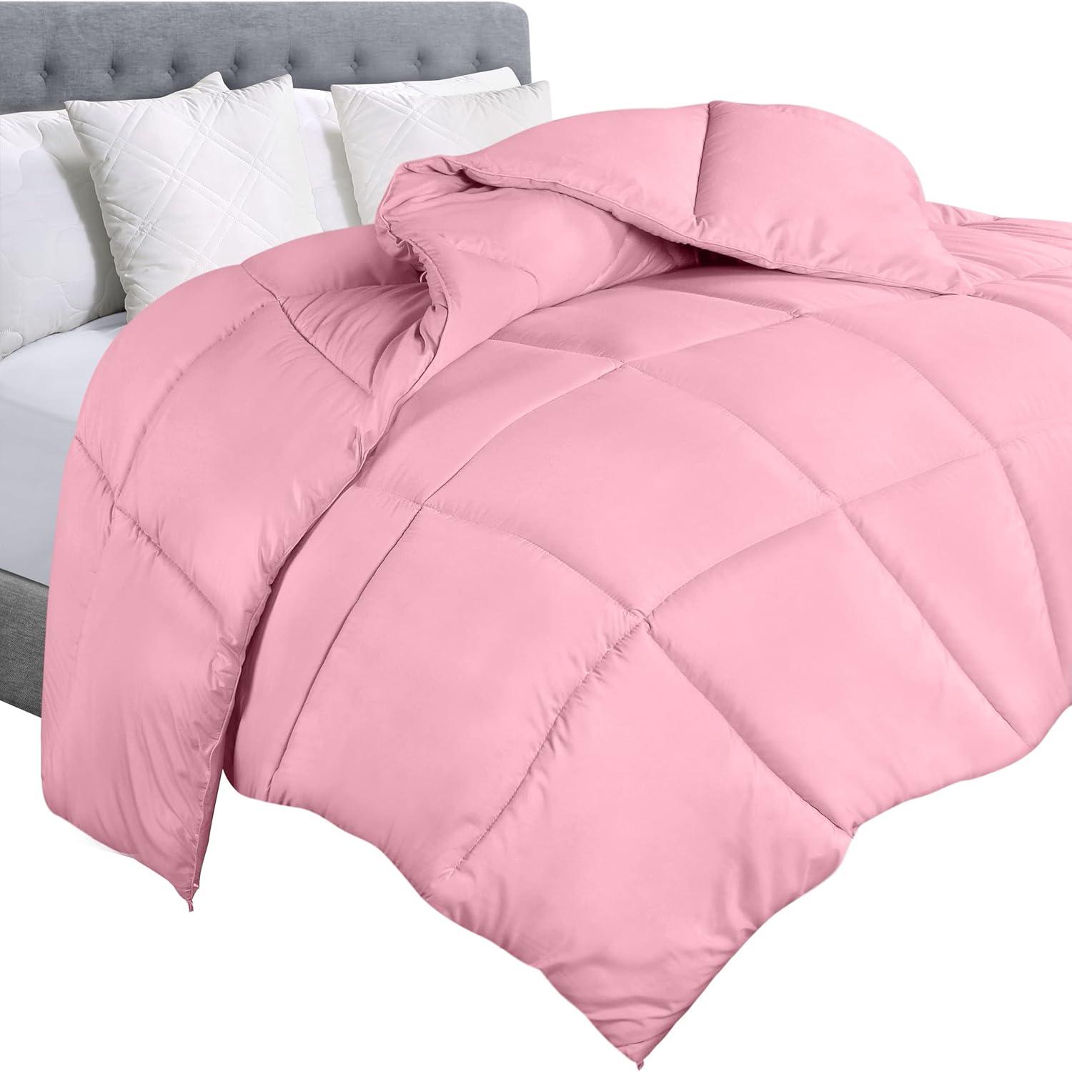 Utopia Bedding Comforter Duvet Insert, Quilted Comforter with Corner Tabs, Box Stitched Down Alternative Comforters Queen Size (Pink)