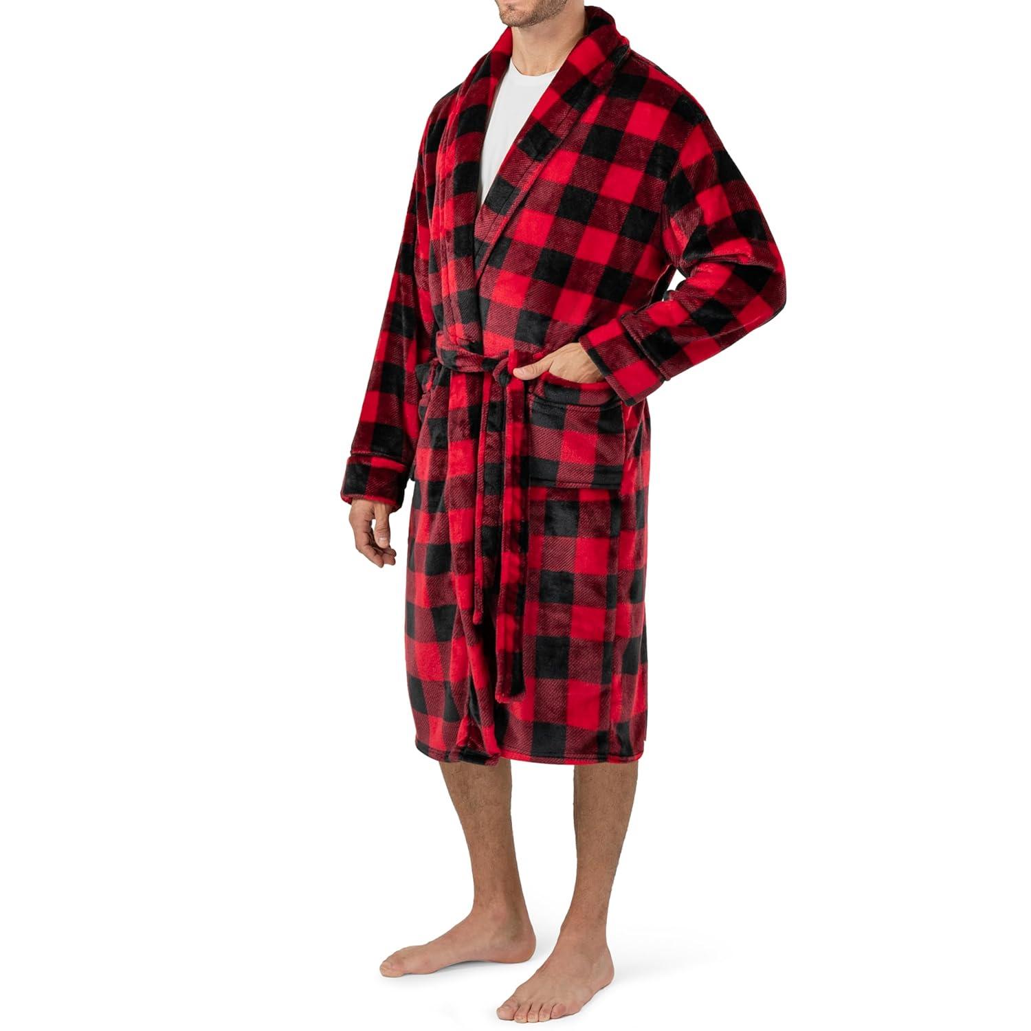 Rosalind Wheeler Speight Fleece Mid-Calf Bathrobe with Pockets