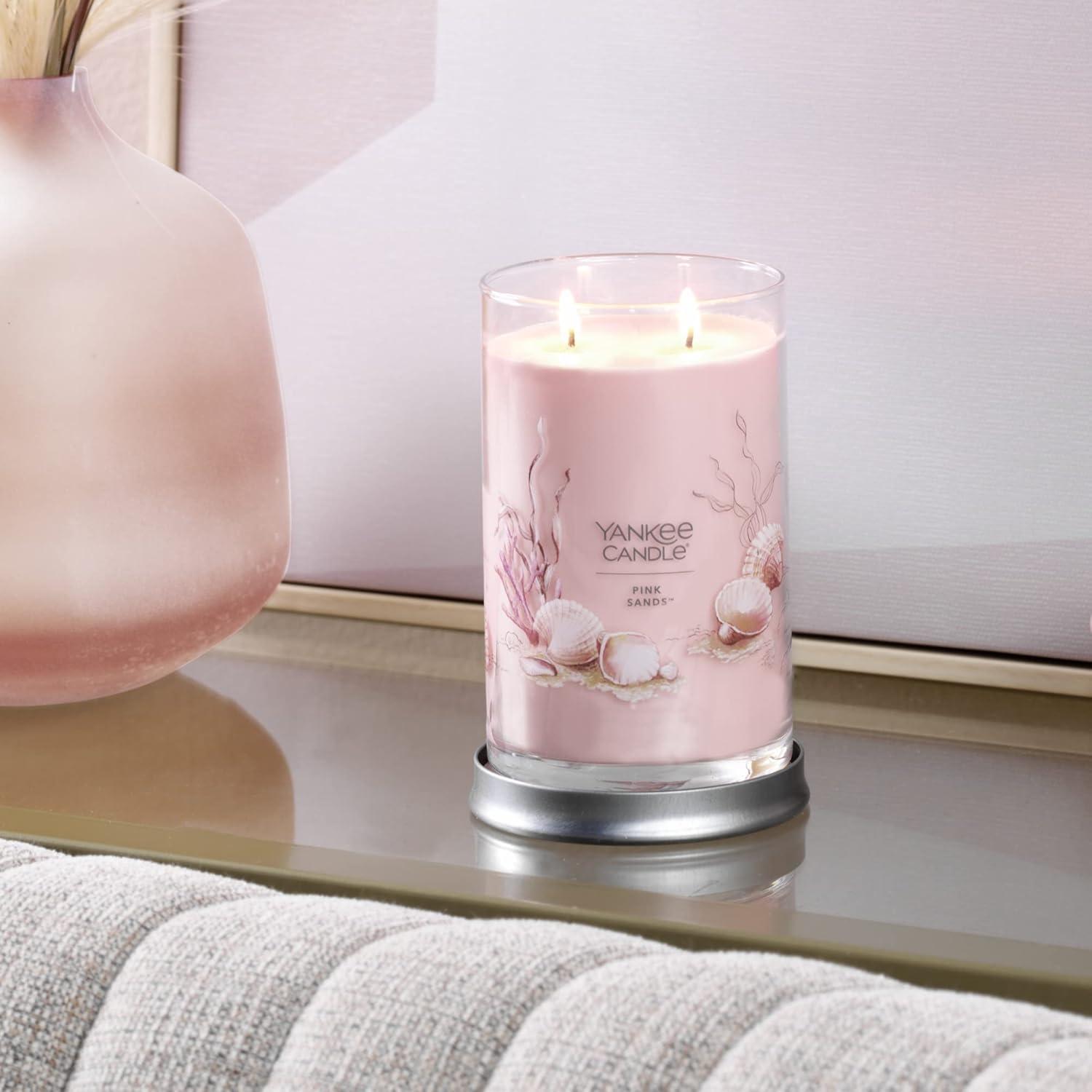 20oz Signature Large Tumbler Candle Pink Sands - Yankee Candle: Soy Wax Blend, Glass Jar, Dual Wick, 100hr Burn Time