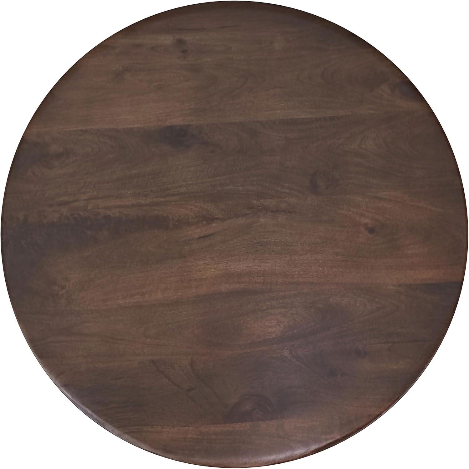 Coaster Dale Mid -Century Modern Round Solid Mango Wood Coffee Table Brown