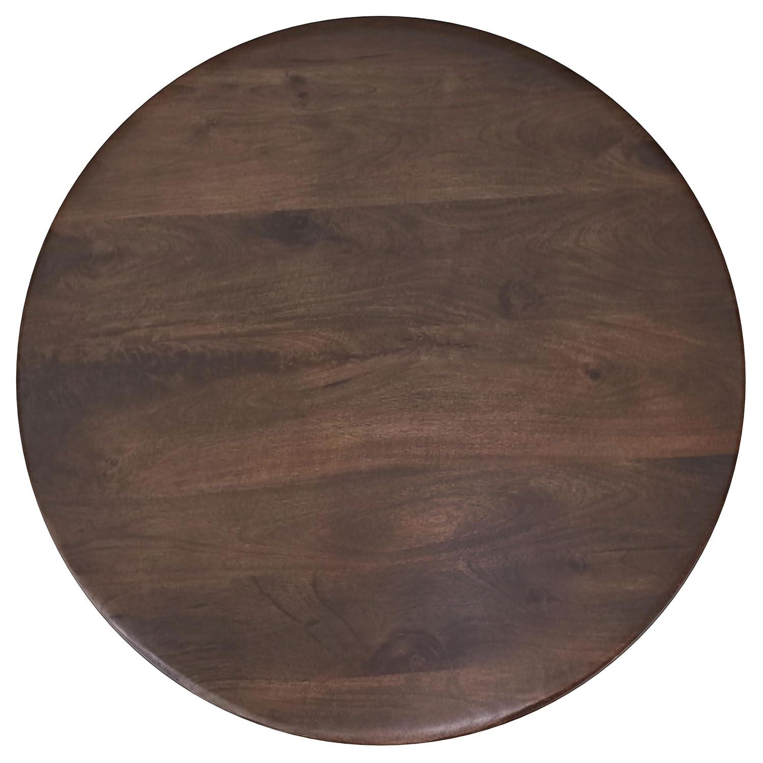 Coaster Dale Mid -Century Modern Round Solid Mango Wood Coffee Table Brown