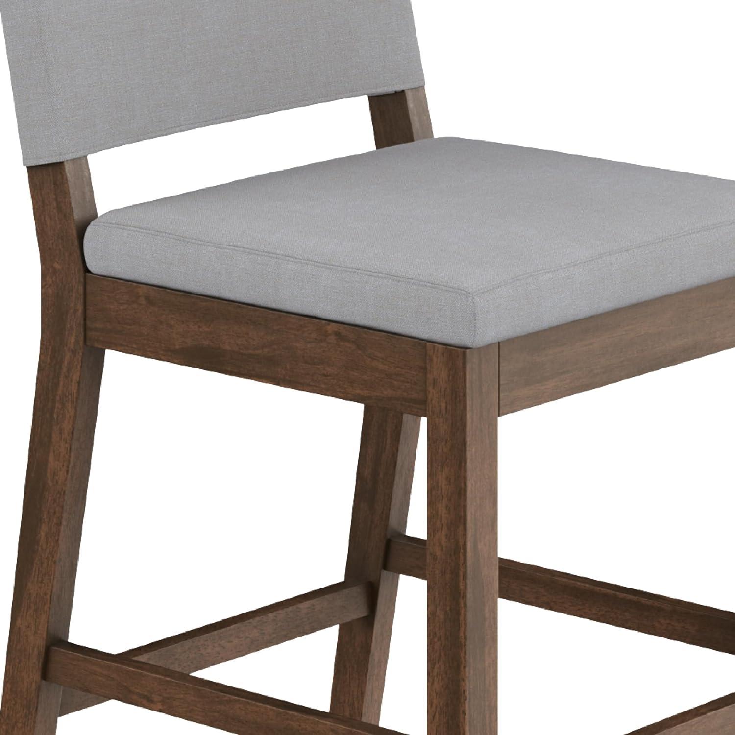 Nathan James Linus Set of 2 Counter Height Barstools Gray