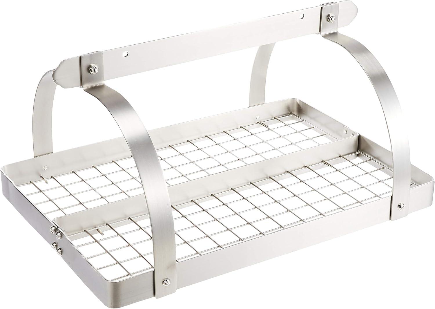 Rectangular Hanging Pot Rack with Grid & 24 Hooks