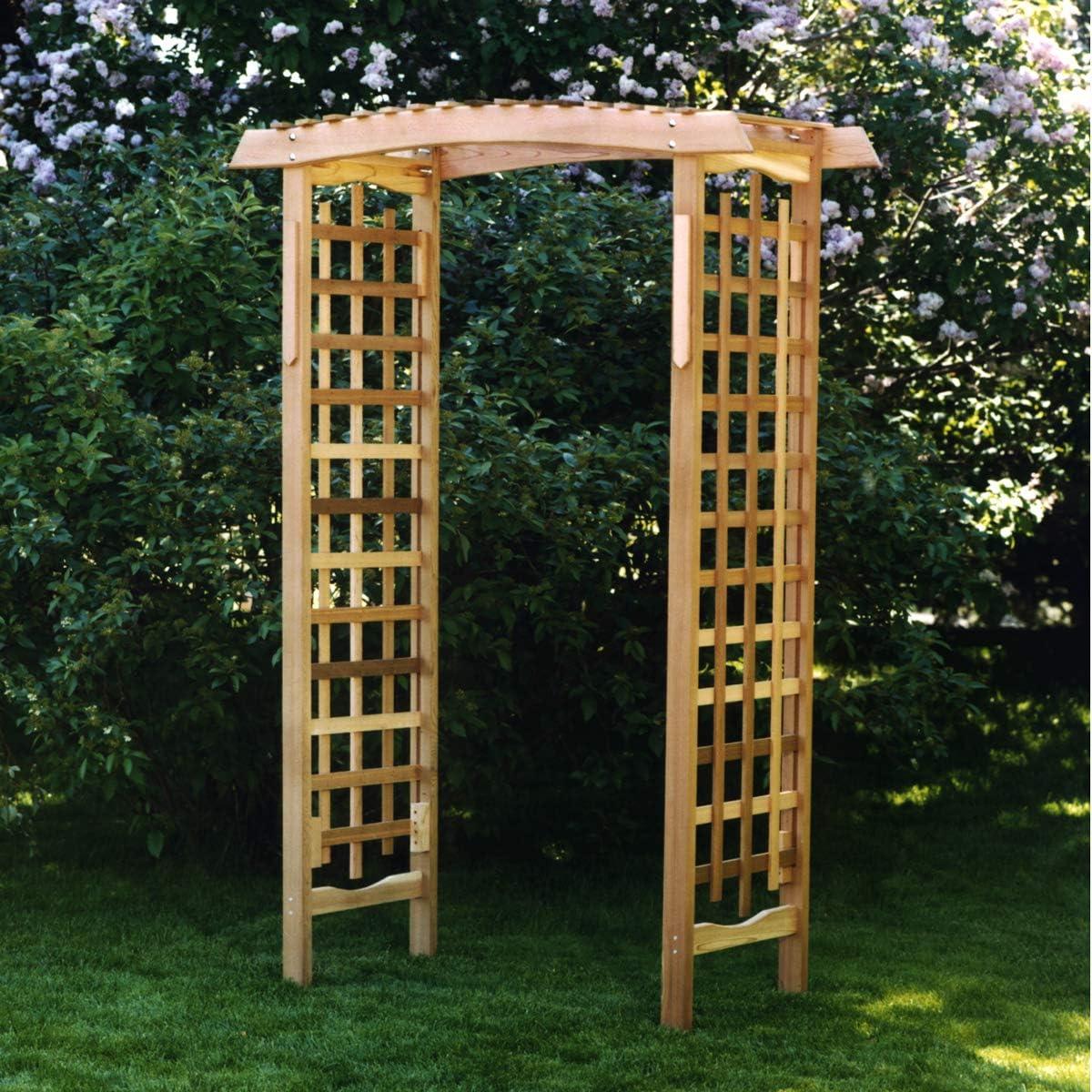 5 Ft Beige Cedar Wooden Garden Arbor Trellis