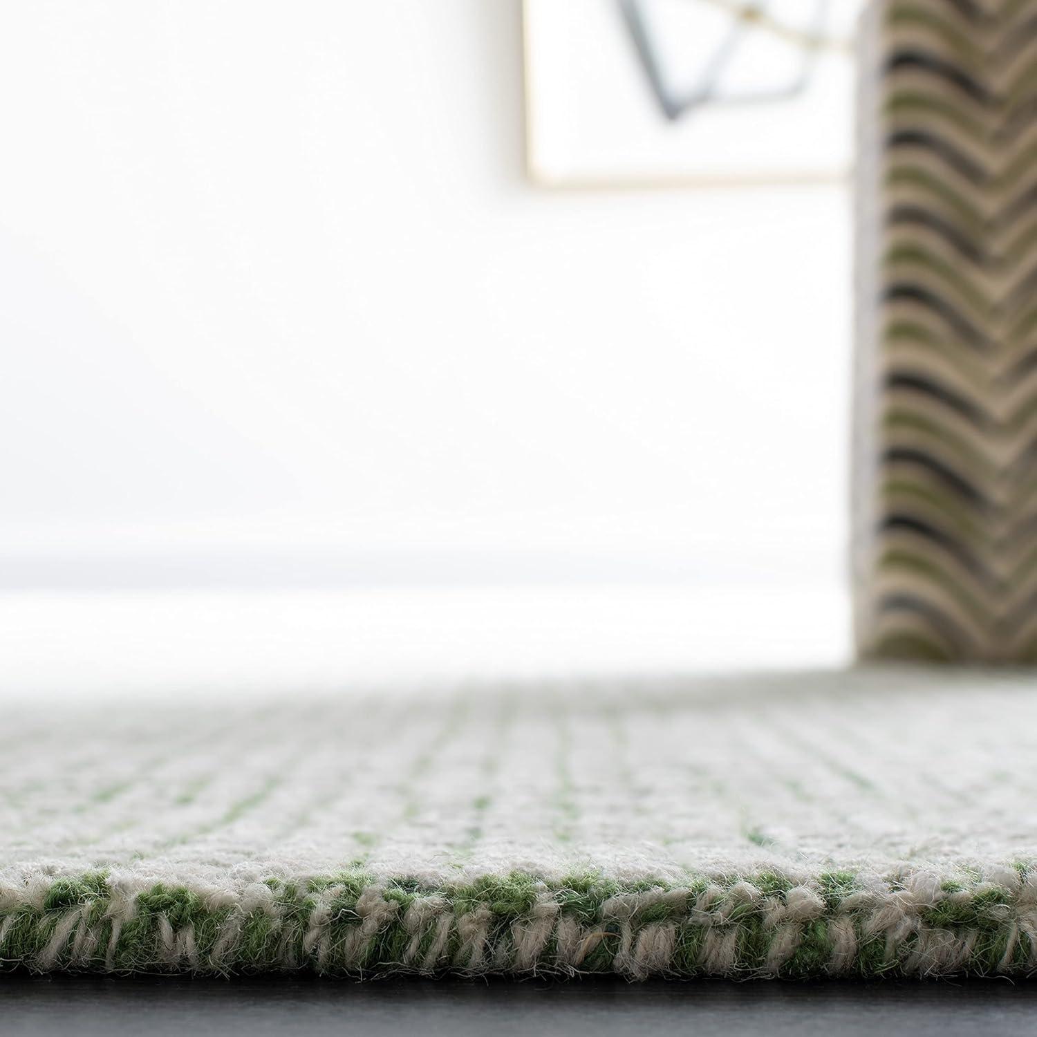 SAFAVIEH Abstract Dalia Geometric Abstract Area Rug, Ivory/Green, 6' x 6' Square