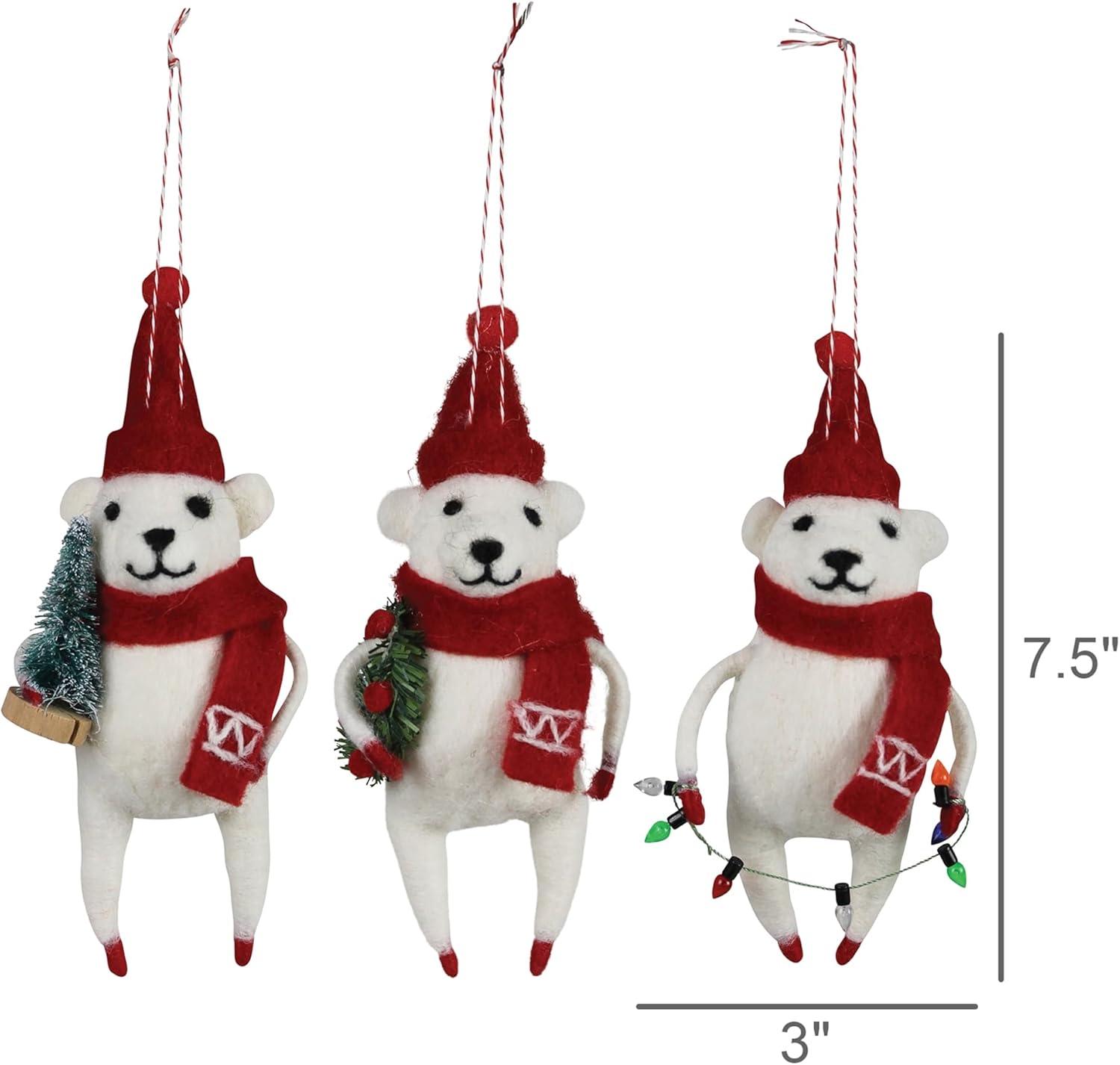The Holiday Aisle® Fabric Animals Hanging Figurine Ornament (Set of 3)