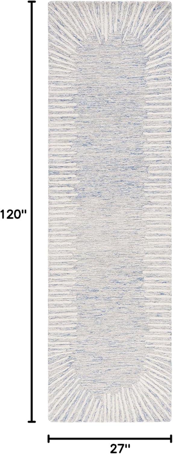 Safavieh  Handmade Abstract Deema Modern Wool Rug 2'3" x 10' Runner - Natural/Ivory