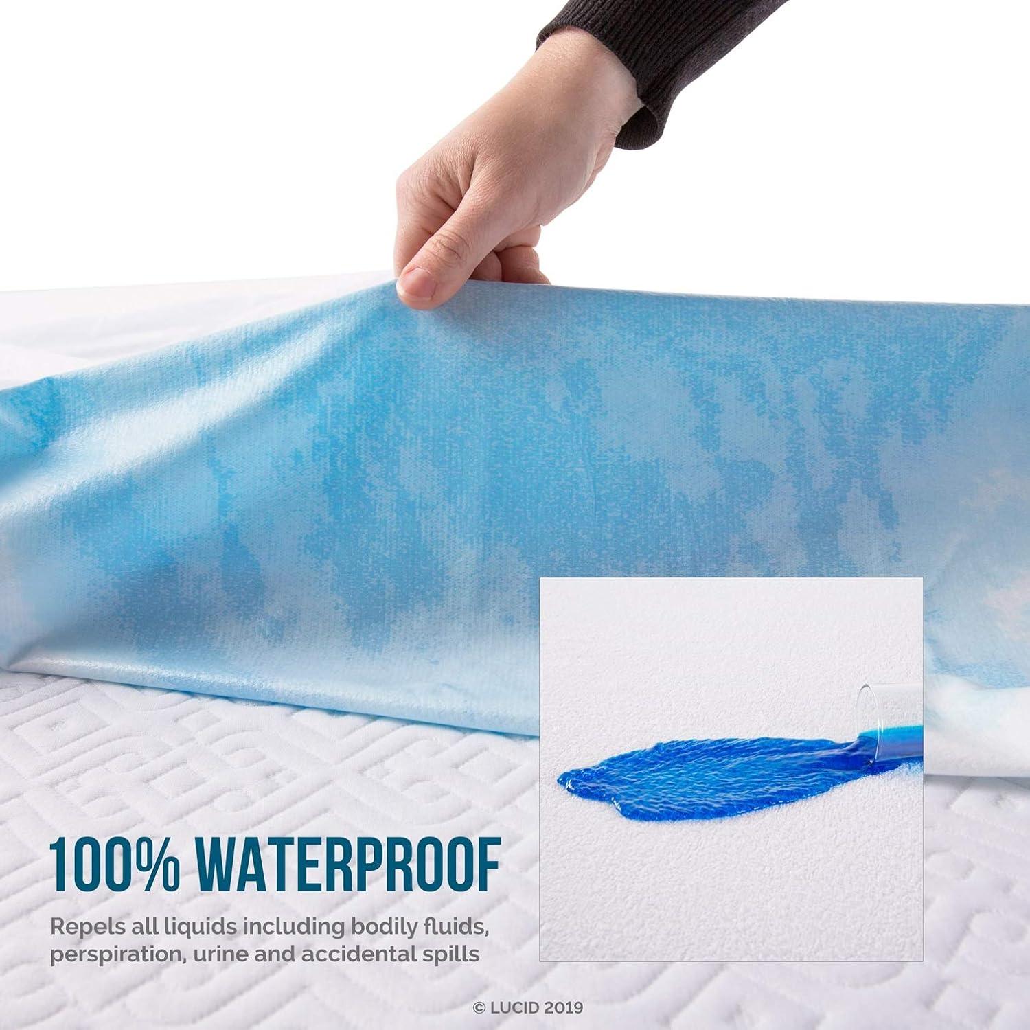 Lucid Premium Waterproof Fitted Mattress Protector, Twin XL