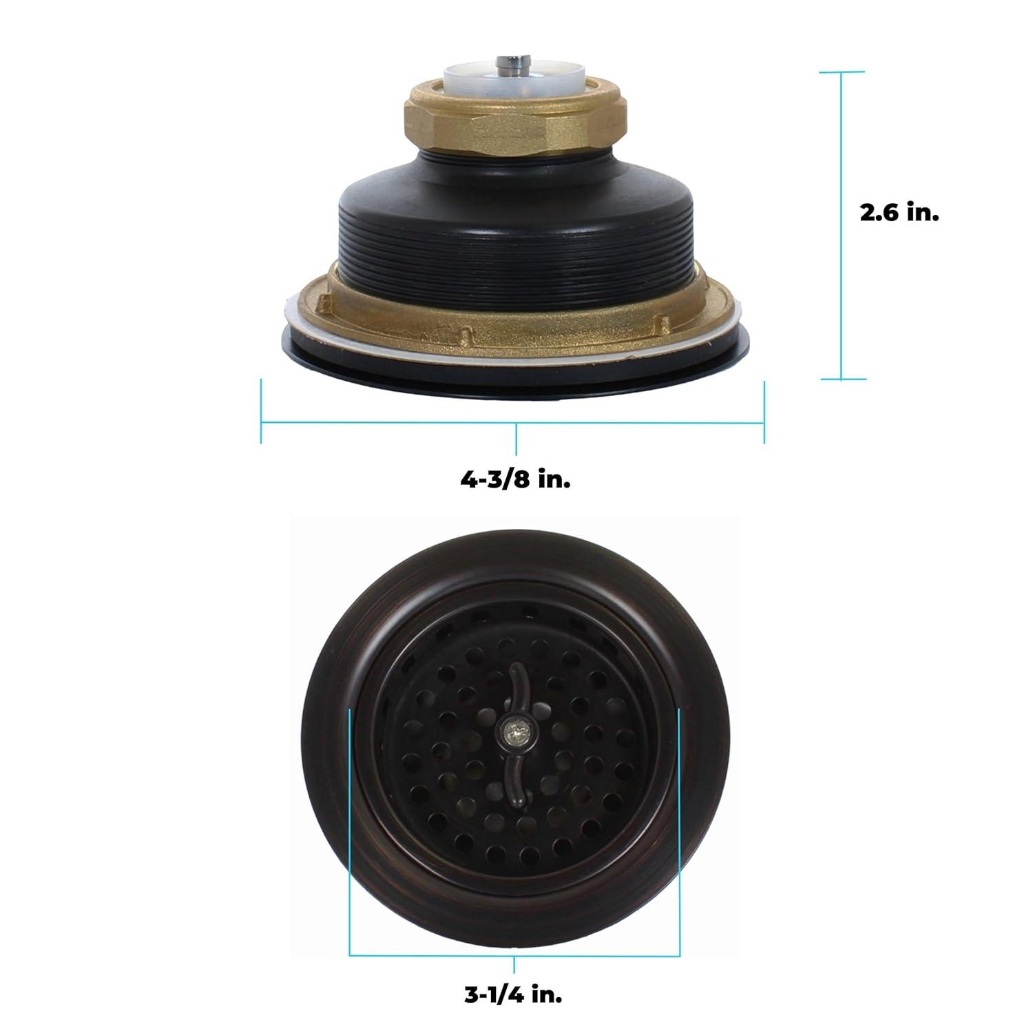 Mr. Scrappy 21-DSB-ORB Kitchen Sink Drain Assembly with Twist Lock Basket Strainer