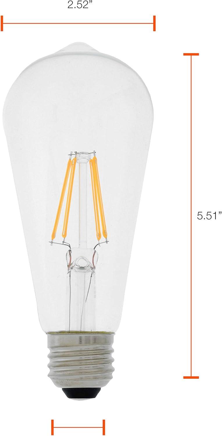 Clear Dimmable ST19 LED Bulb with Soft White Light