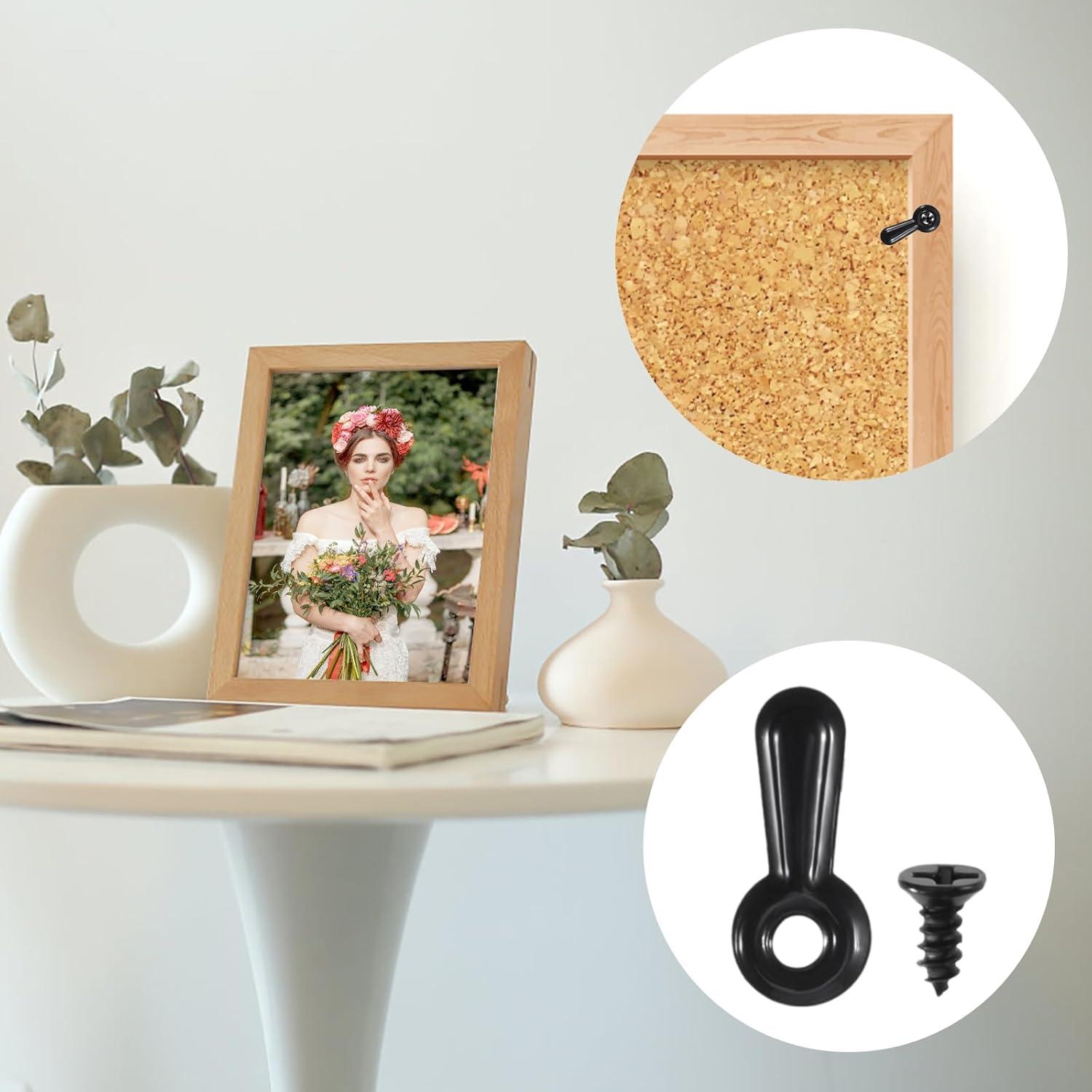 Uxcell 100 Uds. Sujetadores con Botones Giratorios para Marco de Fotos, 100 Uds., Tornillos, Clips de Respaldo para Marco de Fotos para Colgar, Negro