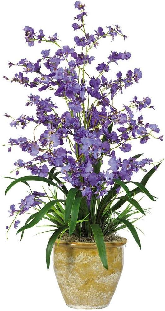 Nearly Natural Triple Dancing Lady Silk Flower Arrangement, Purple