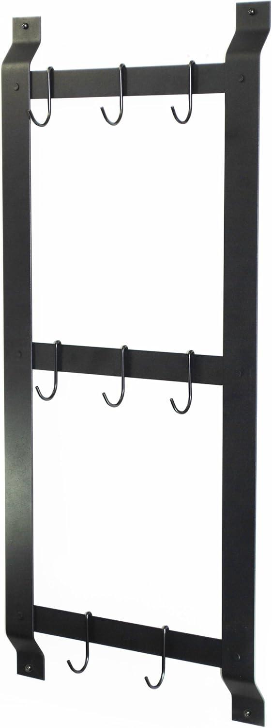 Rogar Black Ultimate Wall Mounted Pot Rack