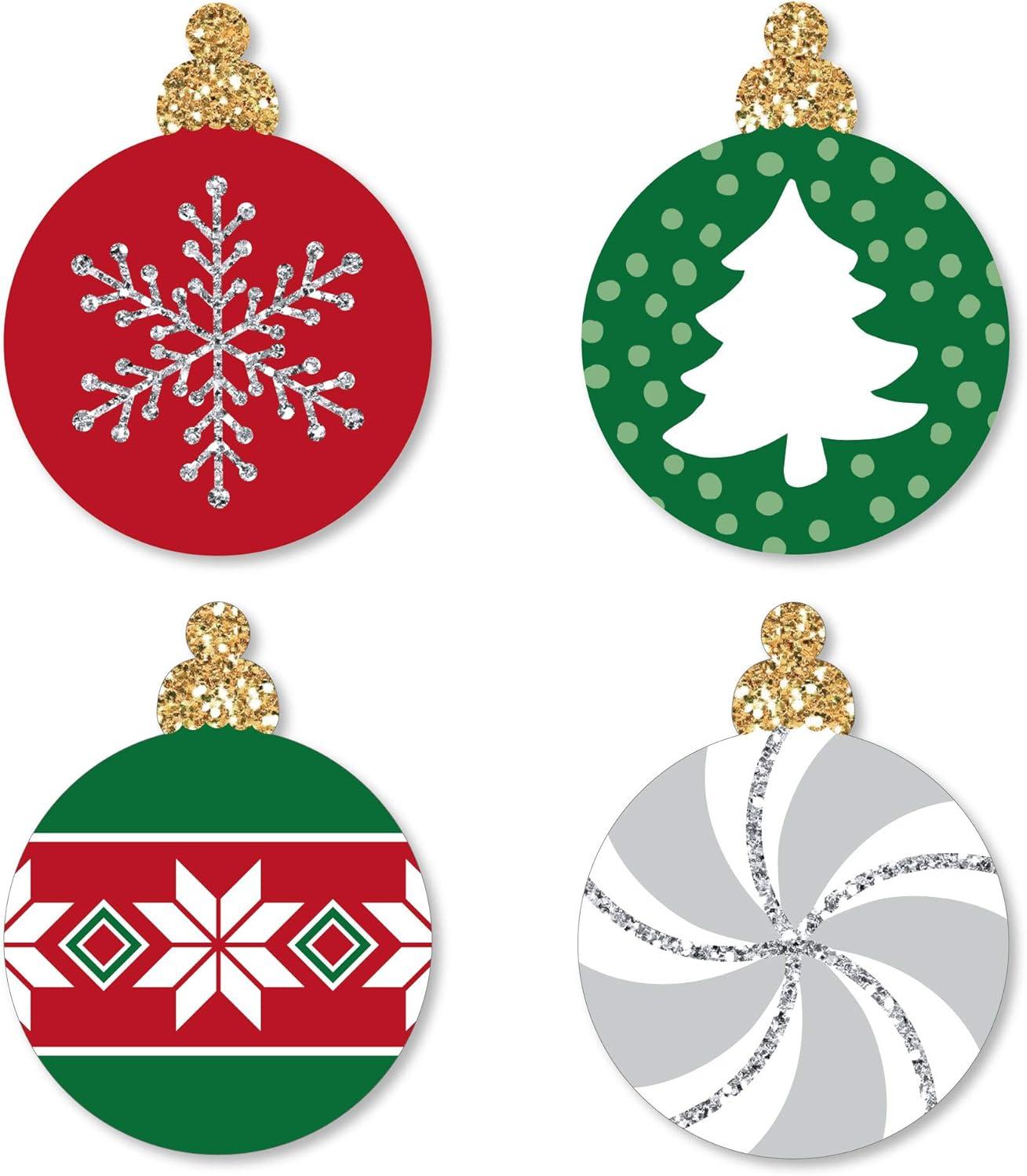 Big Dot of Happiness Ornaments - DIY Shaped Holiday and Christmas Party Cut-Outs - 24 Count