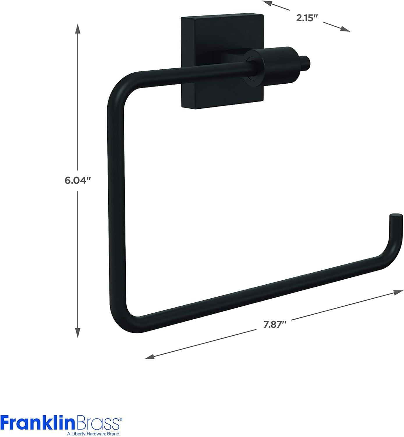 Matte Black Wall Mounted Metal Towel Ring