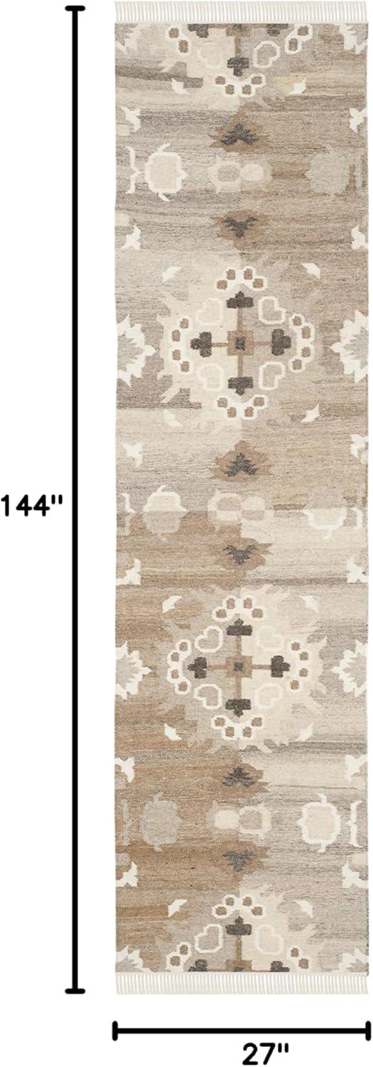 Natural Kilim NKM318 Hand Woven Runner Rug - Grey/Multi - 2'3"x12' - Safavieh.