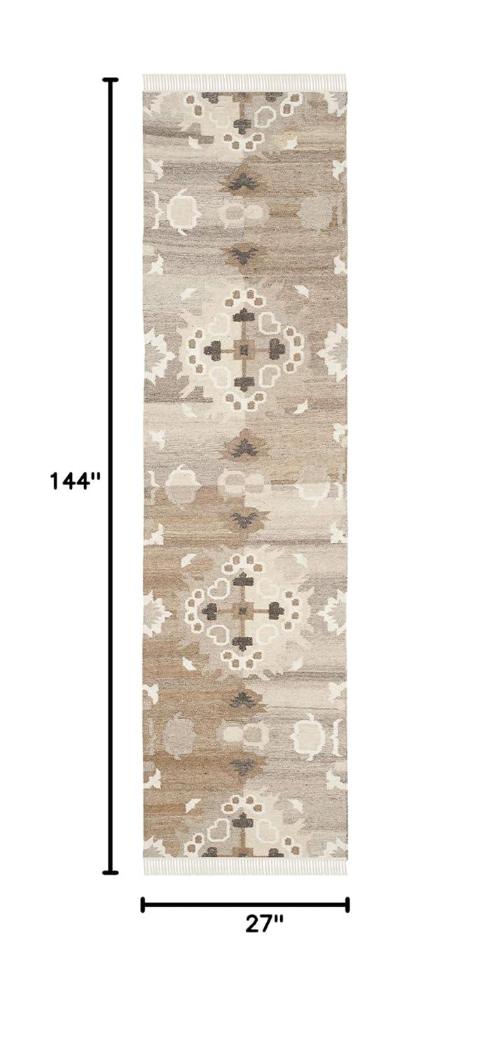 Natural Kilim NKM318 Hand Woven Runner Rug - Grey/Multi - 2'3"x12' - Safavieh.