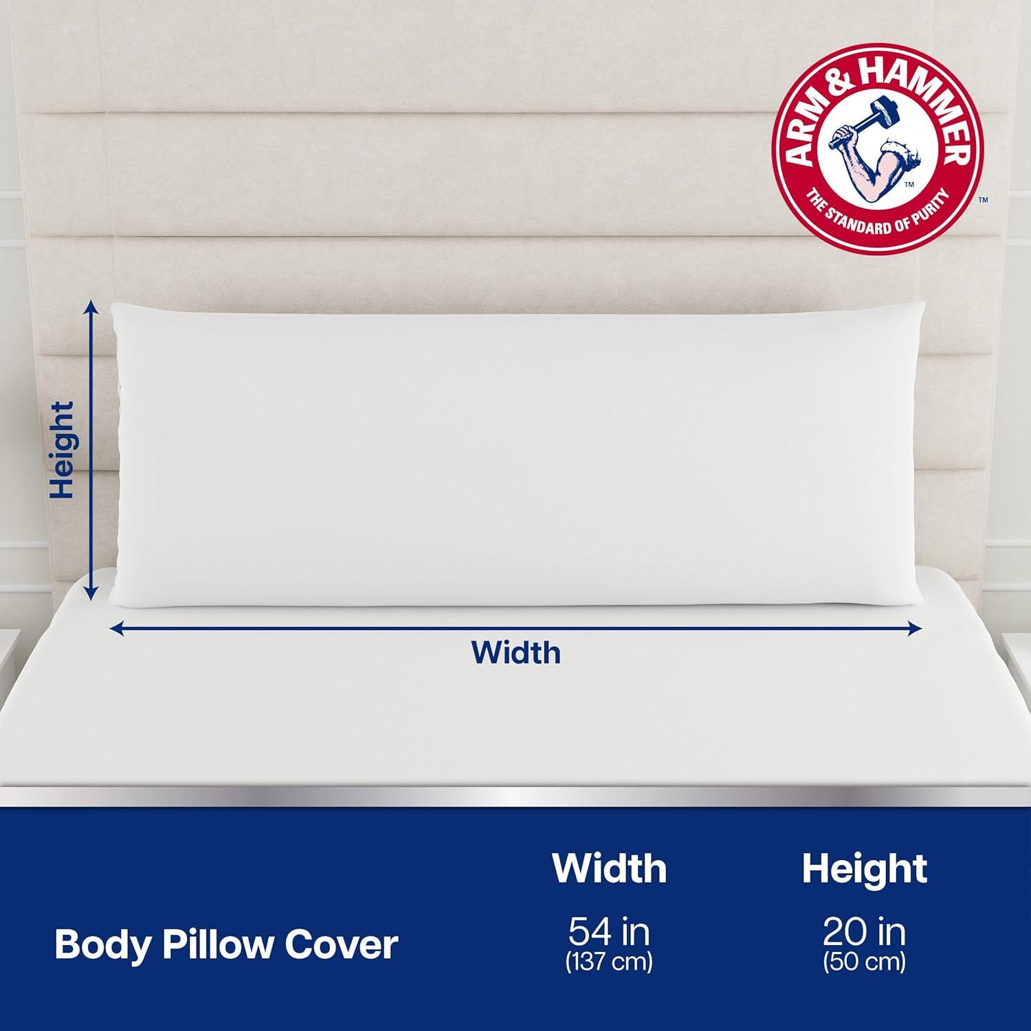 Arm & Hammer 20"x54" Cooling Comfort Zippered Body Pillow Cover White