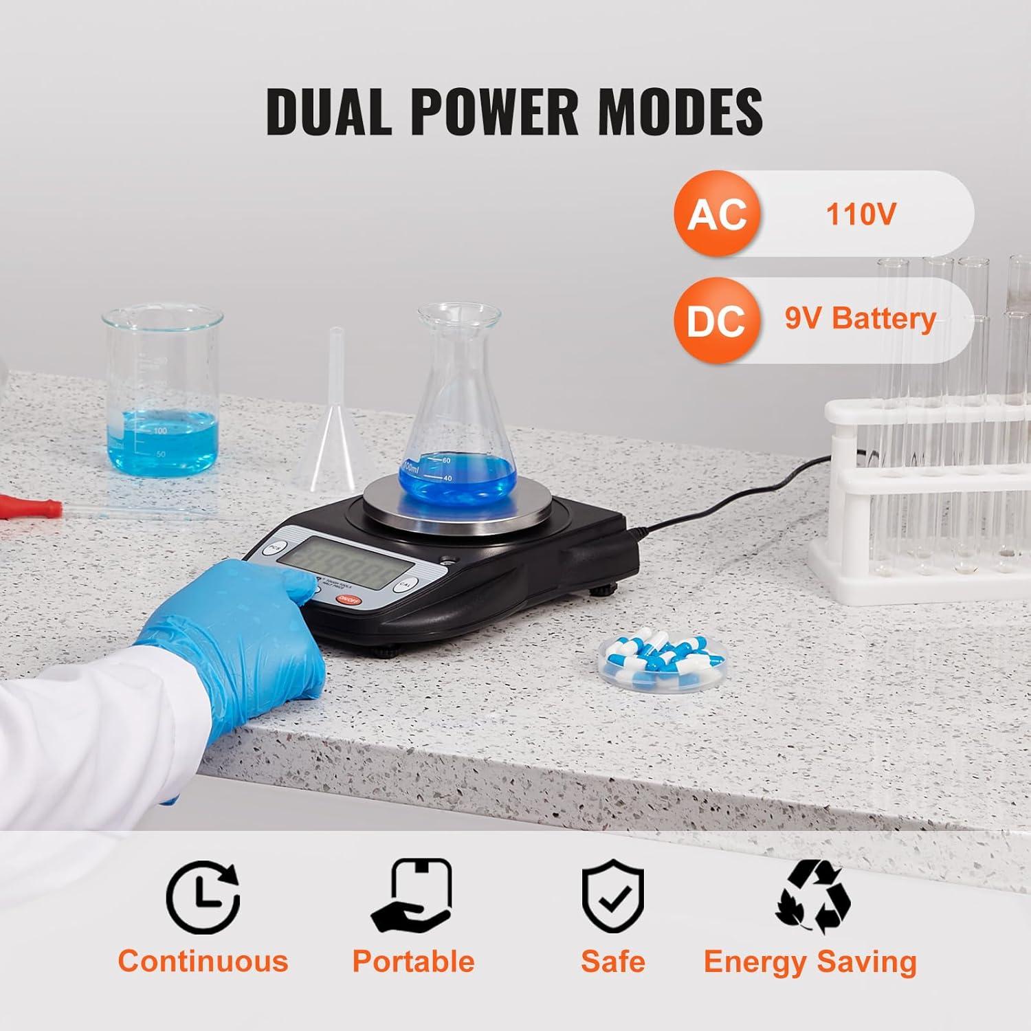 VEVOR Analytical Balance Lab Scale 600g x 0.01g 6 Units Conversion Electronic