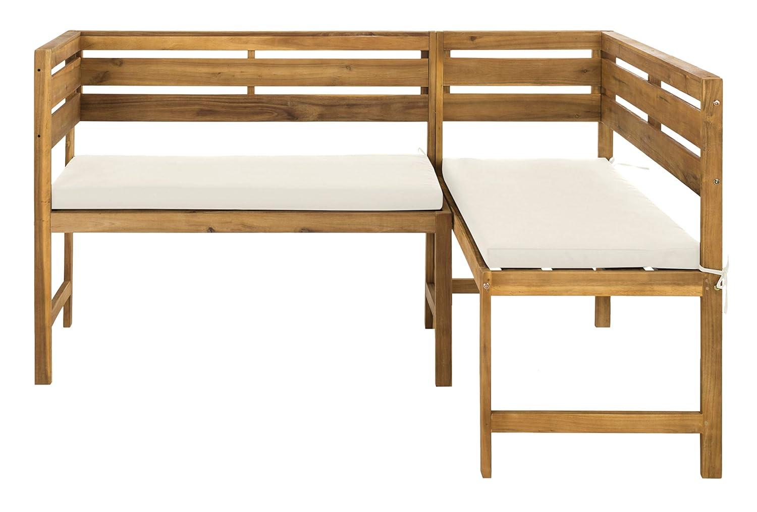 Wilton Balcony Corner Lounge - Indoor/Outdoor - PAT6754 - Teak Brown/Beige - Safavieh
