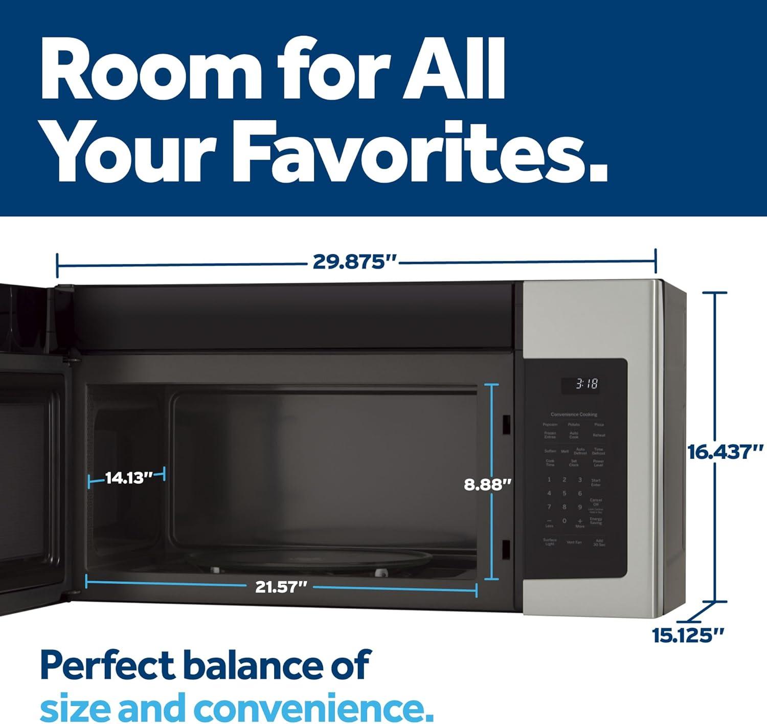 Black Over-the-Range Microwave for RV with Recirculating Venting