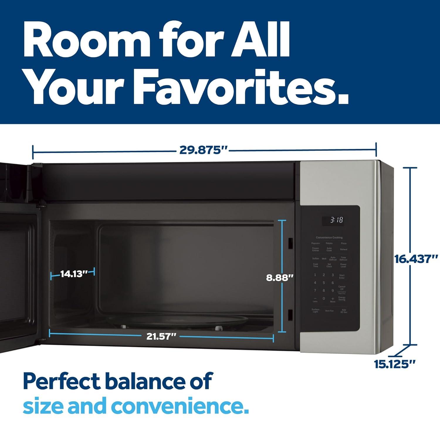 Black Over-the-Range Microwave for RV with Recirculating Venting