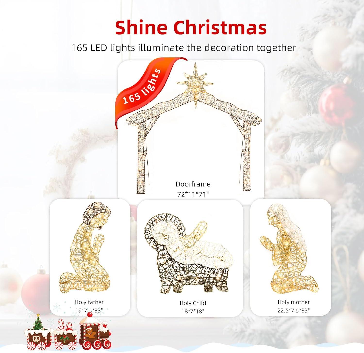 The Holiday Aisle® Christmas Nativity Scene Yard Decoration Light Display