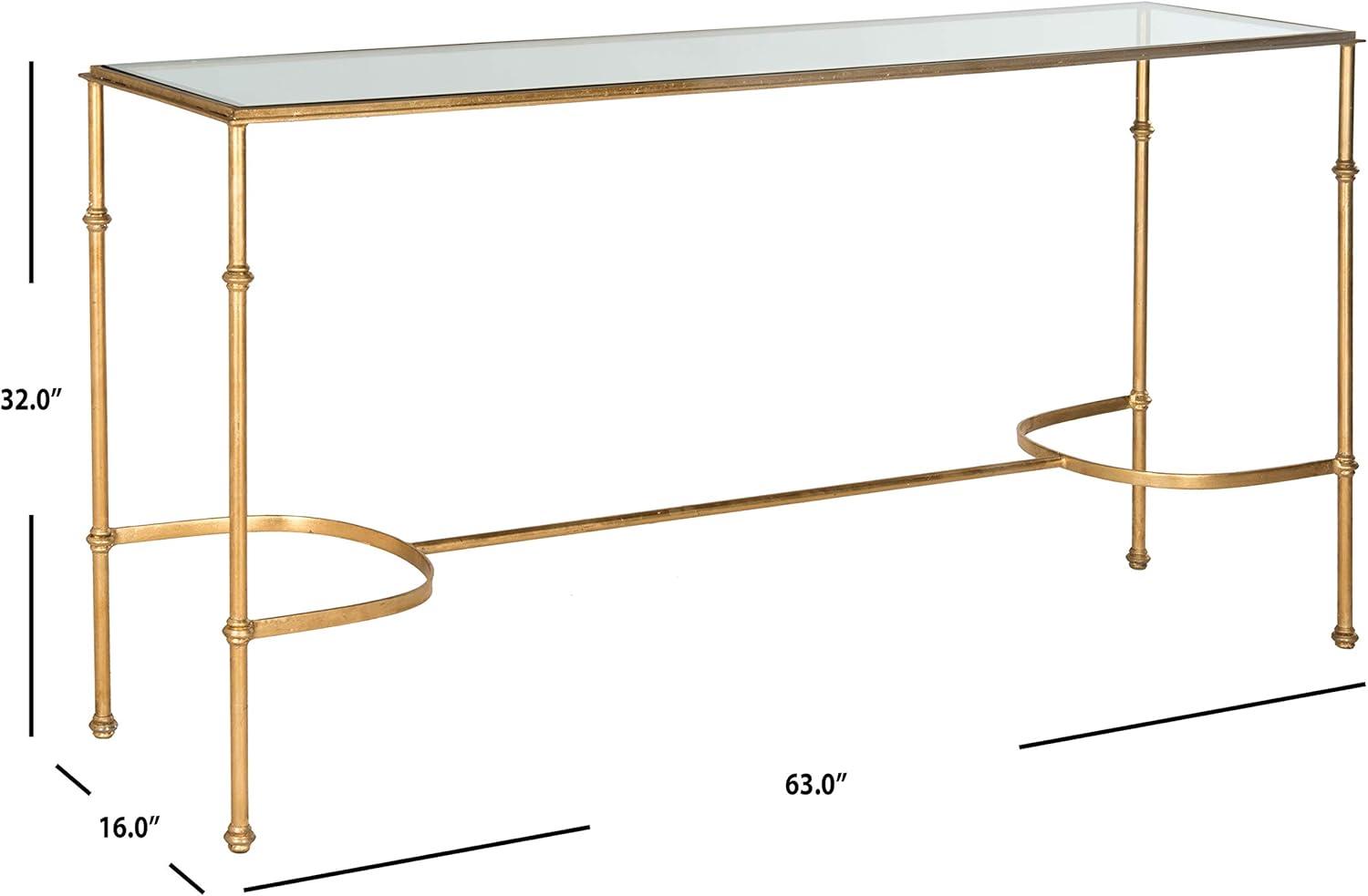 Lucille Console Table - Gold/Glass - Safavieh