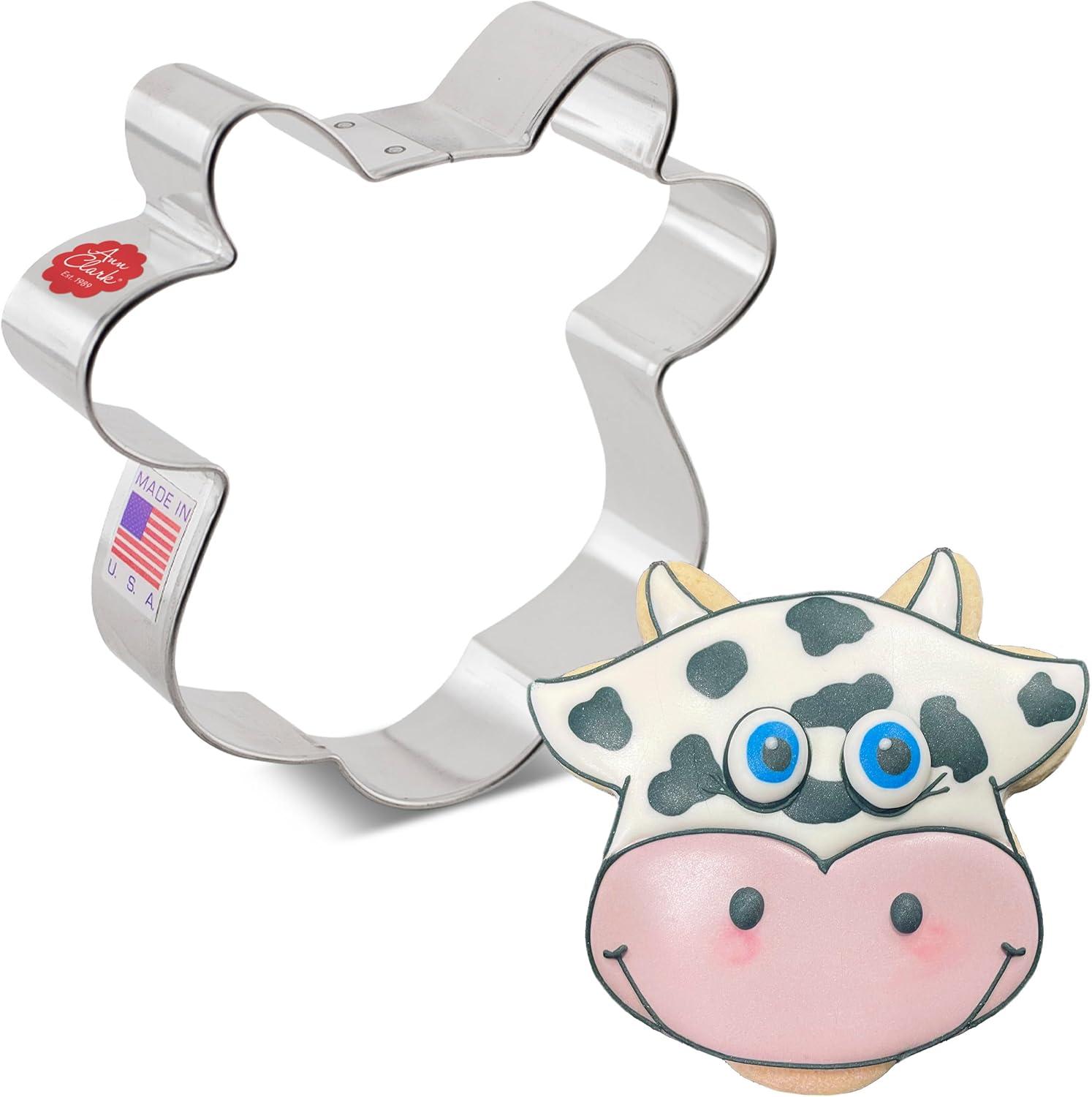 4-Inch Metal Cow Face Cookie Cutter for Fondant and Dough