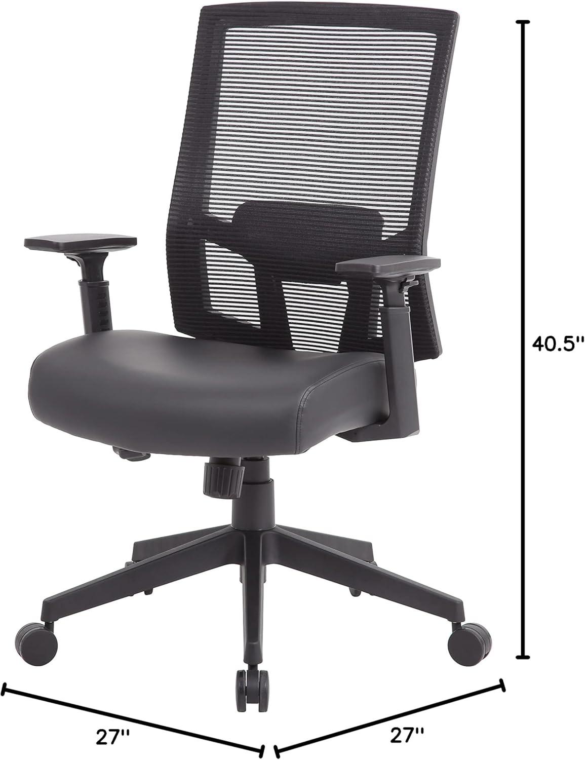 Black High Back Mesh and Vinyl Adjustable Task Chair