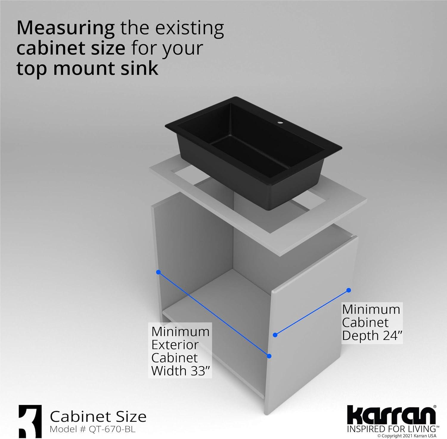 Karran Drop-in Quartz Composite 33'' X 22'' 1-Hole Single Bowl Kitchen Sink