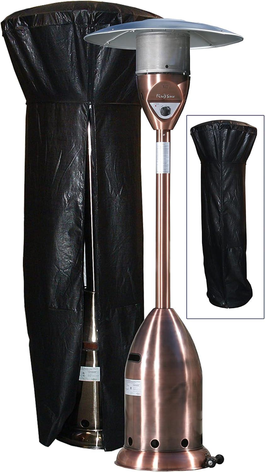 Heavy Duty Black Vinyl Full-Length Patio Heater Cover