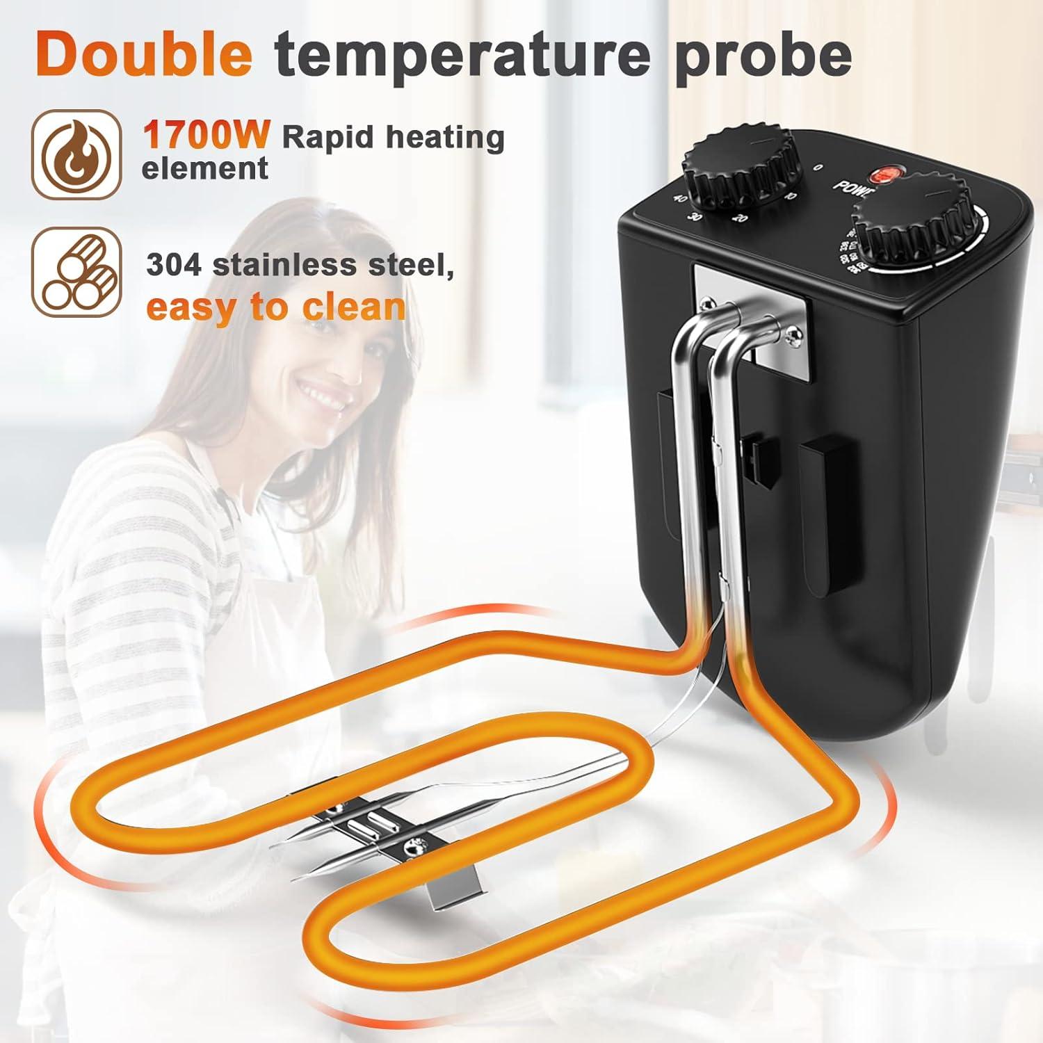 Costway Electric Deep Fryer 5.3 QT/21-Cup Stainless Steel 1700W with Triple Basket