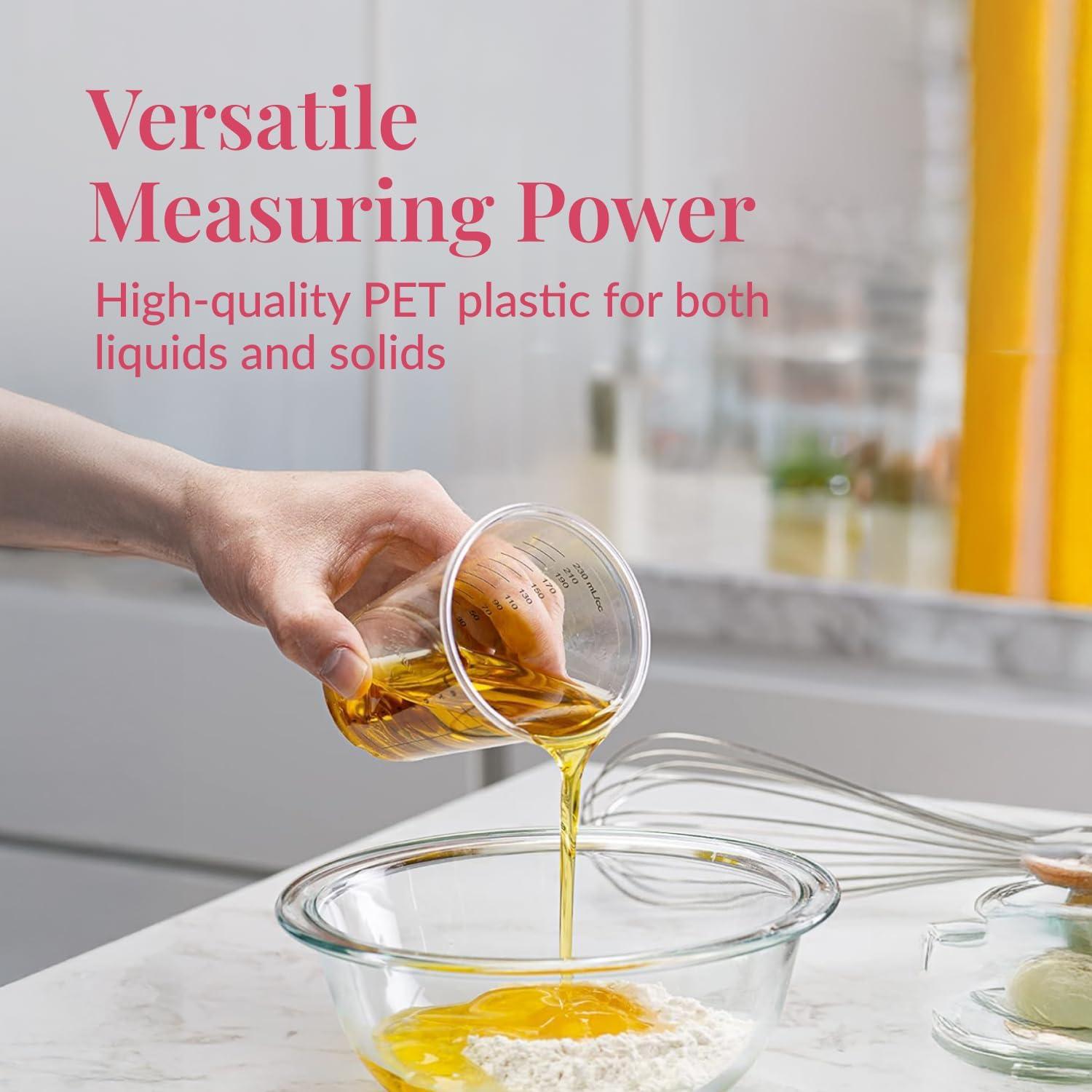 Prestee 50 Disposable Measuring Cups - 8 Oz | Resin Mixing Cups For Epoxy Resin | Plastic Measuring Cups | Liquid Measuring Cups Plastic | Dry Measuring Cups | Paint Mixing Cups