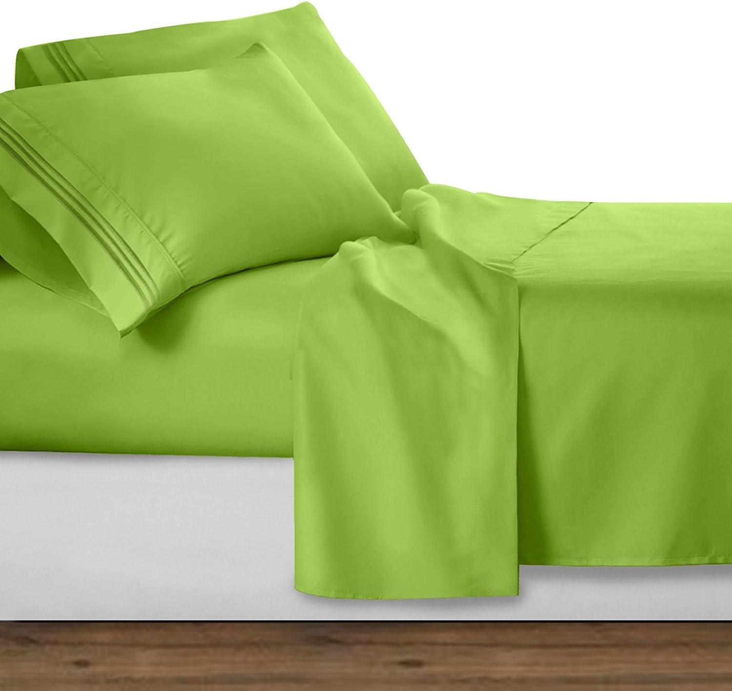 Garden Green Queen Organic Cotton Microfiber Deep Pocket Sheet Set