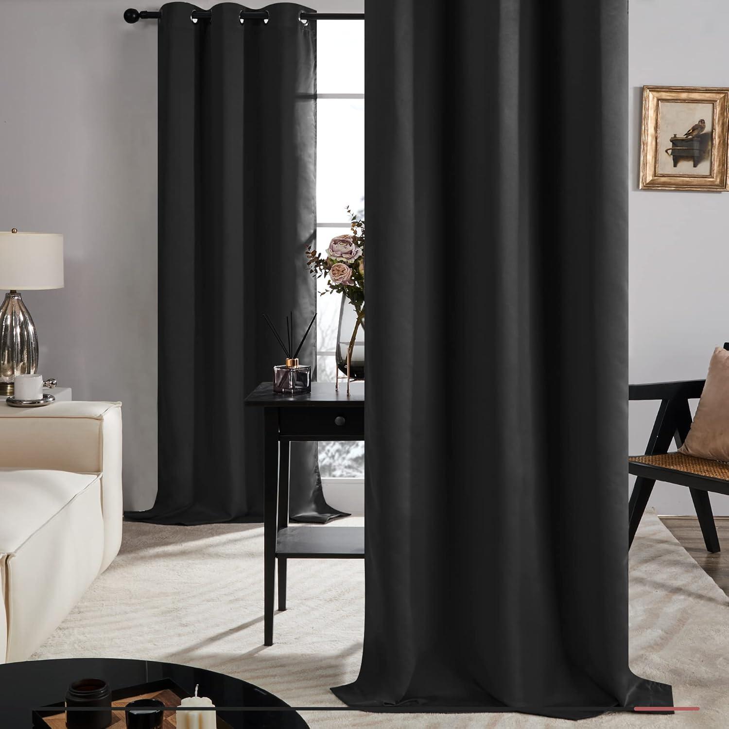 Deconovo Deconovo 100 Percent Blackout with Liner Grommet Curtain Panel Pair (Set of 2)