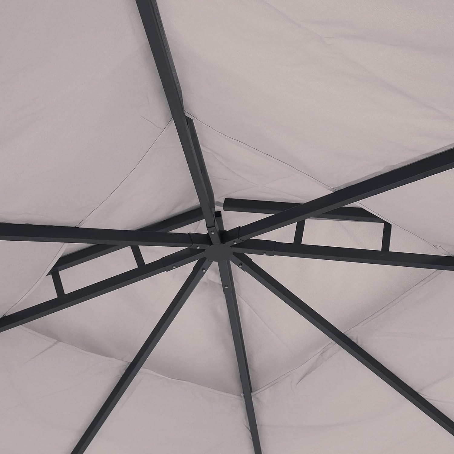 Sunnydaze Soft Top Rectangle Patio Gazebo with Screens and Privacy Walls for Backyard, Garden or Deck - Gray