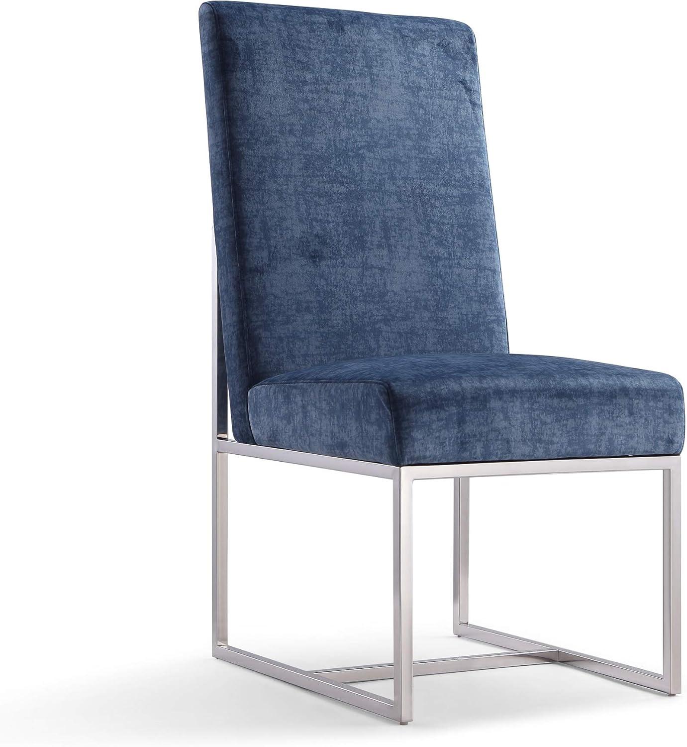 Element Velvet Upholstered Metal Side Chair