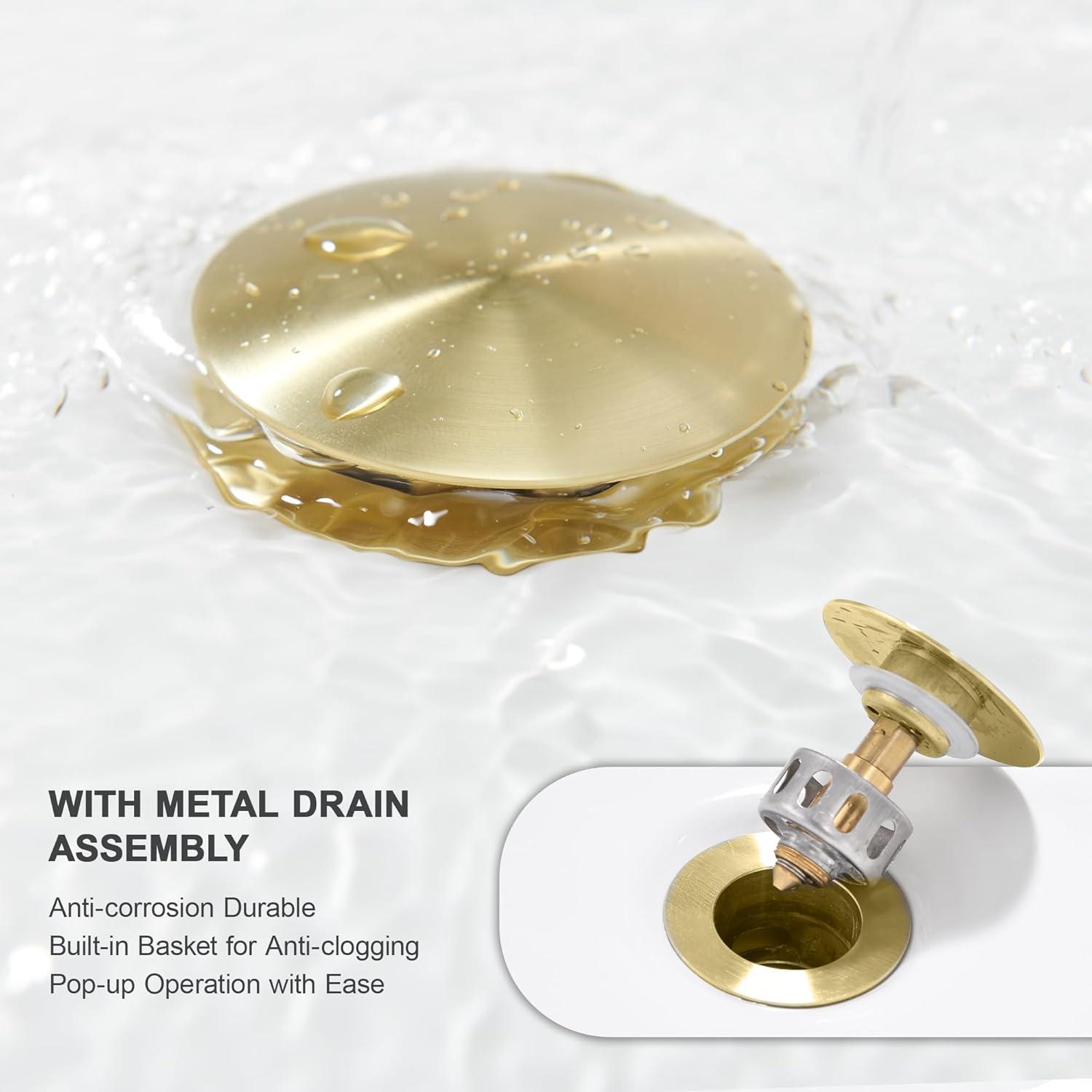 2 Handle 8 Inch Widespread Waterfall Bathroom Sink Faucet with Drain